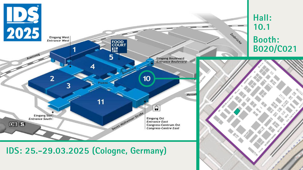 Floor plan of IDS 2025 with location of the B. Braun stand in Hall 10.1 B20/C21.